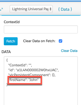 Example of a JSON node named firstName with a value of John