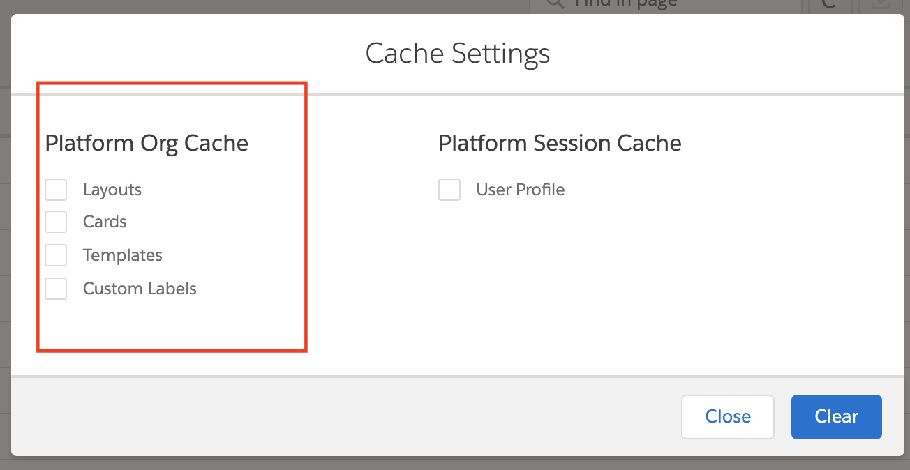 Cards Clear Platform Org Cache