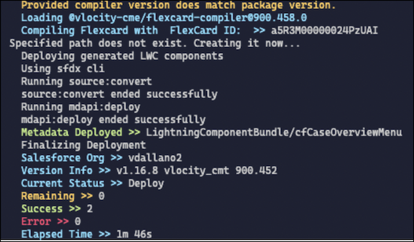 Output where useSfdxCli is true
