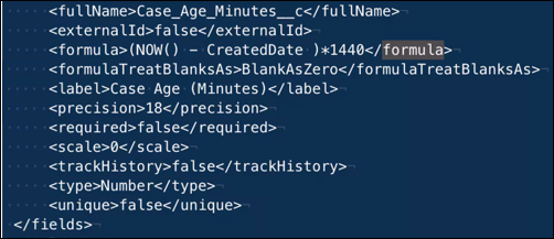 A formula on a field to determine Case age