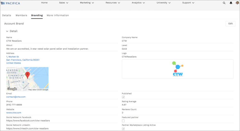 Account Management Branding tab