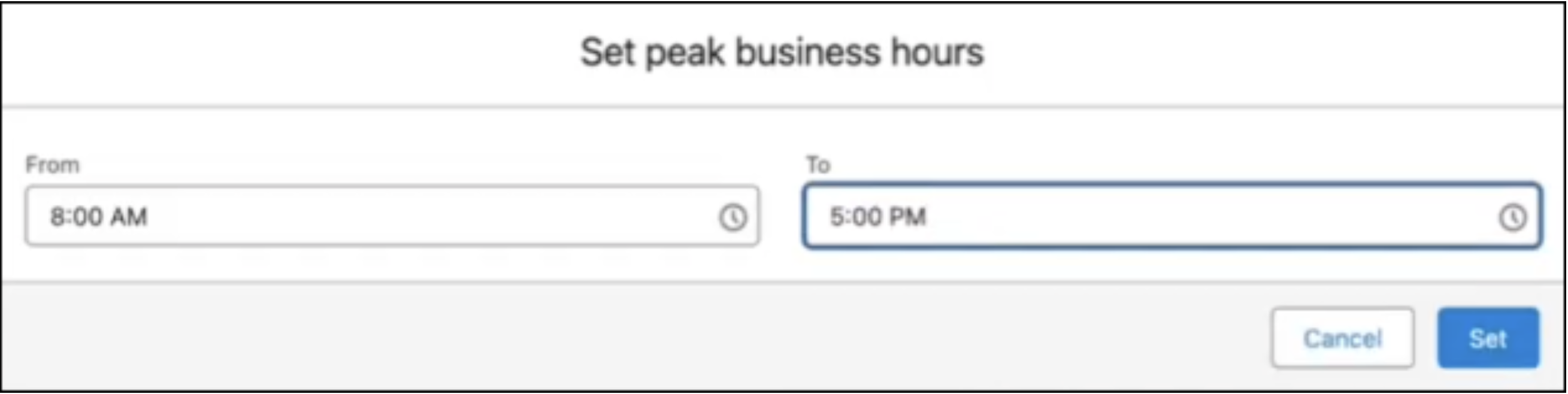 Set Peak Business Hours