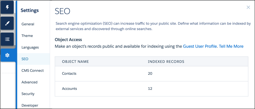SEO object access