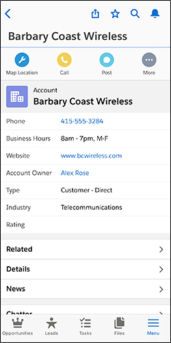 The newly created compact layout in the mobile app.