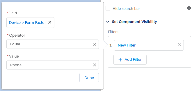 App page list view component restricted to mobile