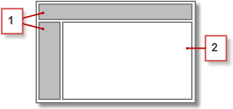 Sample page template, numbered 1 to 2