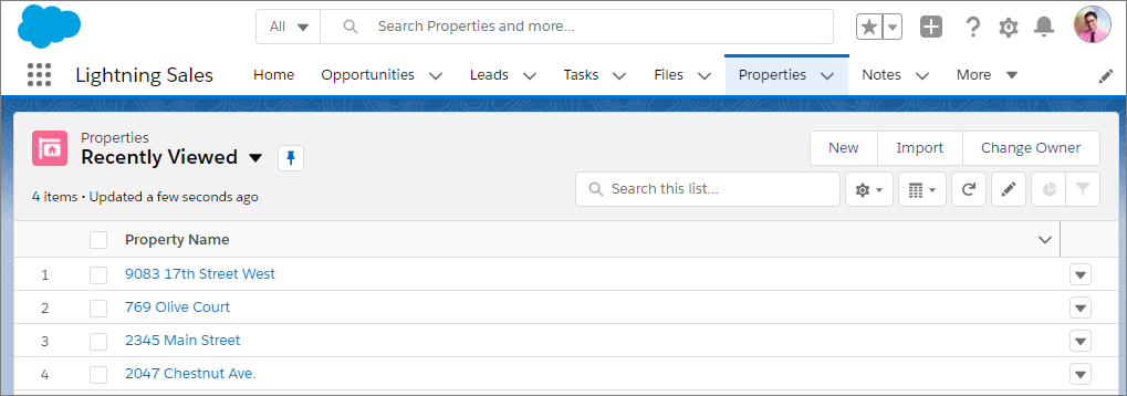 New tab view.