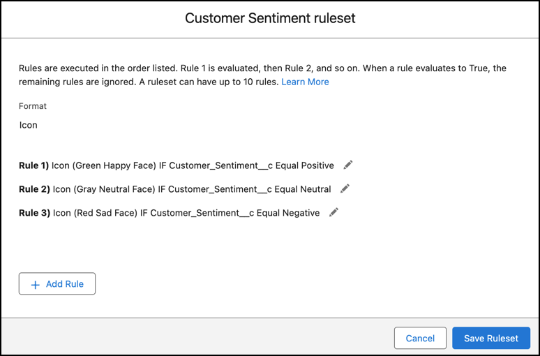 Jeu de règles Sentiment du client