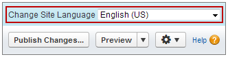 Site.com Studio language selector