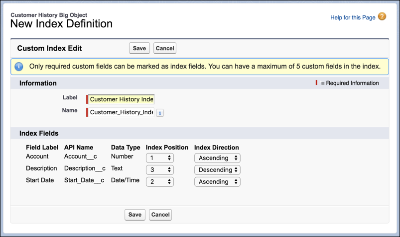 Big Object Index Definition