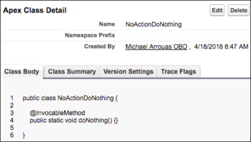 Example of creating an apex class