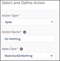 Example of adding do nothing action
