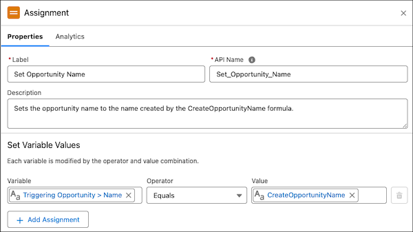 設定された割り当て要素