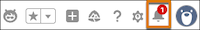 Navigation bell showing a notification