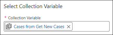 The Select Collection Variable section in the Loop element