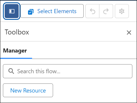 The Toolbox Manager in Flow Builder