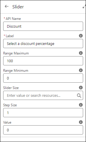 Slider configuration