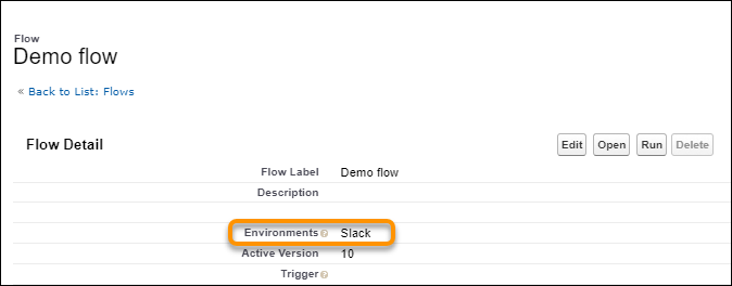 Flow details page