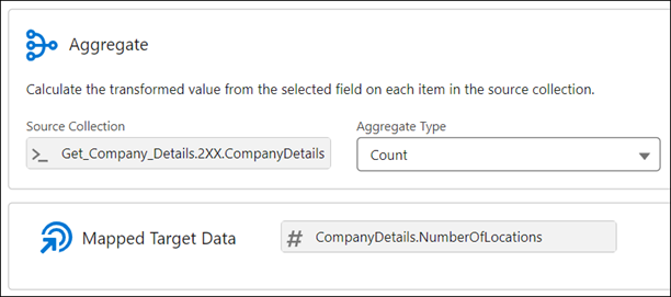 Aggregate panel that shows Count as the selected option for the Aggregate Type field