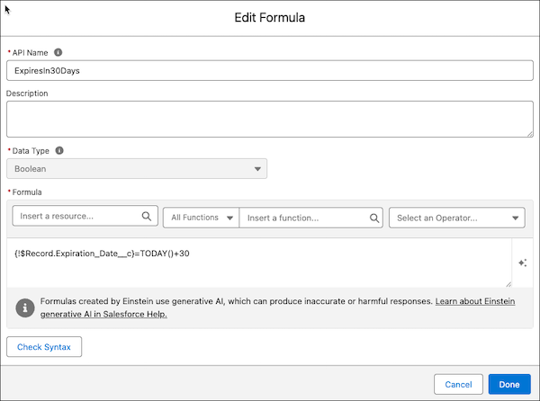 Formula resource