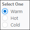 Radio buttons with one choice selected