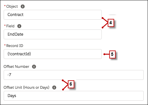 Screenshot of the second event's parameters