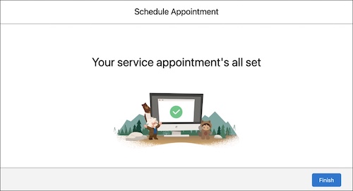 Service Appointment Confirmation screen