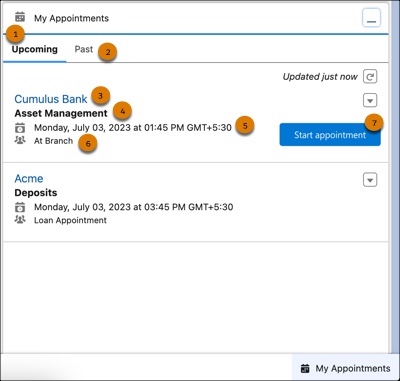 Dettagli dell'appuntamento nella micro console di calendario Appuntamenti personali