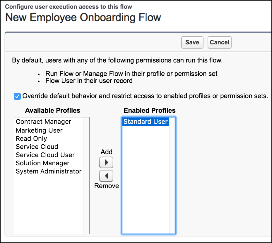 Limit User Access to Execute Flows