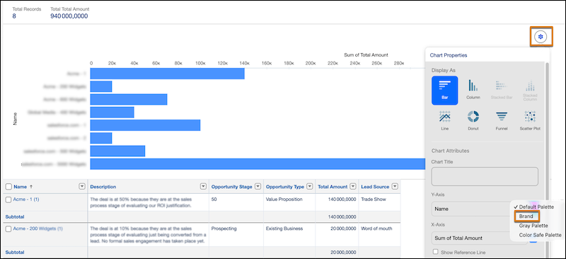Selecting brand color from report properties