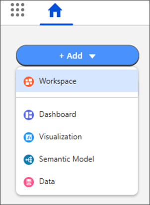 Add button with asset list dropdown menu