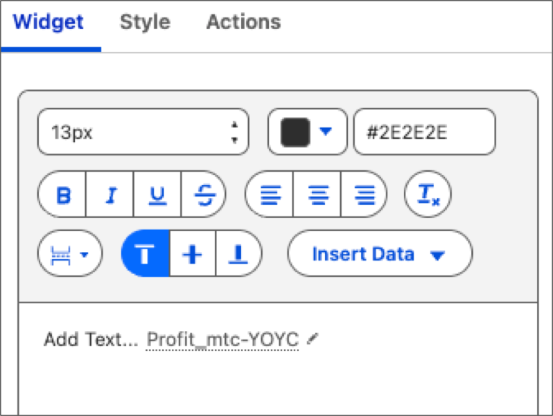 Formatting a text widget.