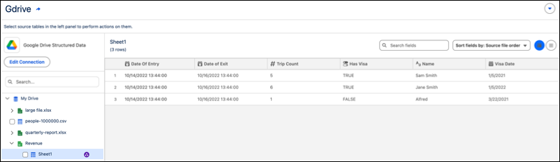 Reviewing a file through the Google Drive connector.