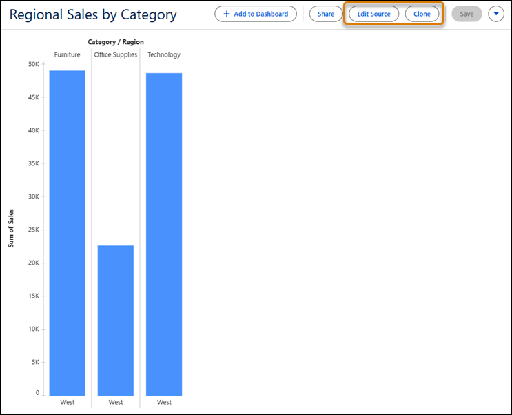 Settings to edit and clone visualizations in Tableau Next