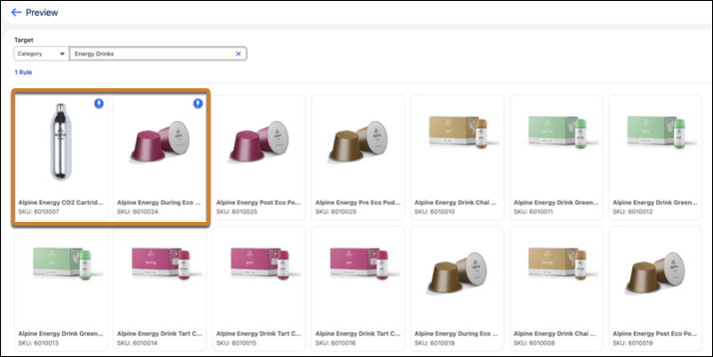 Preview pinned products on the Category page