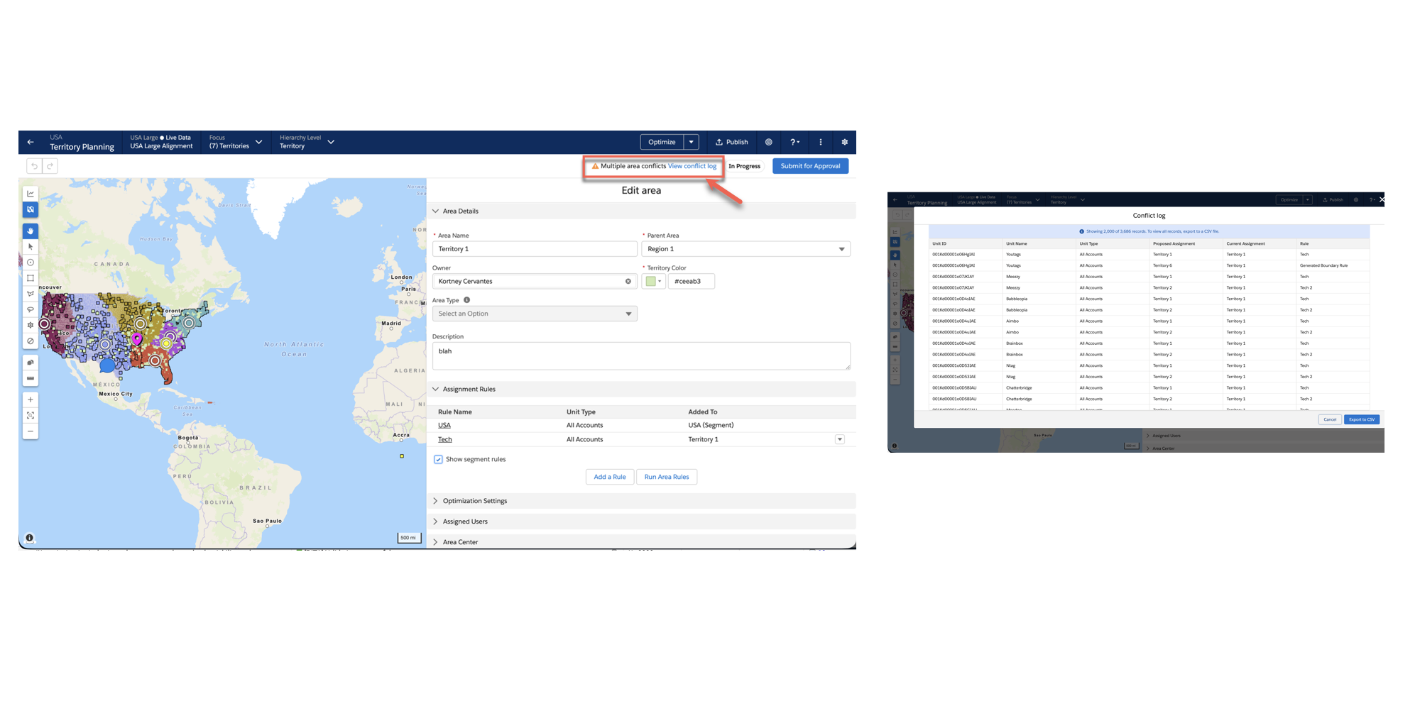 Screenshot of Conflict Log