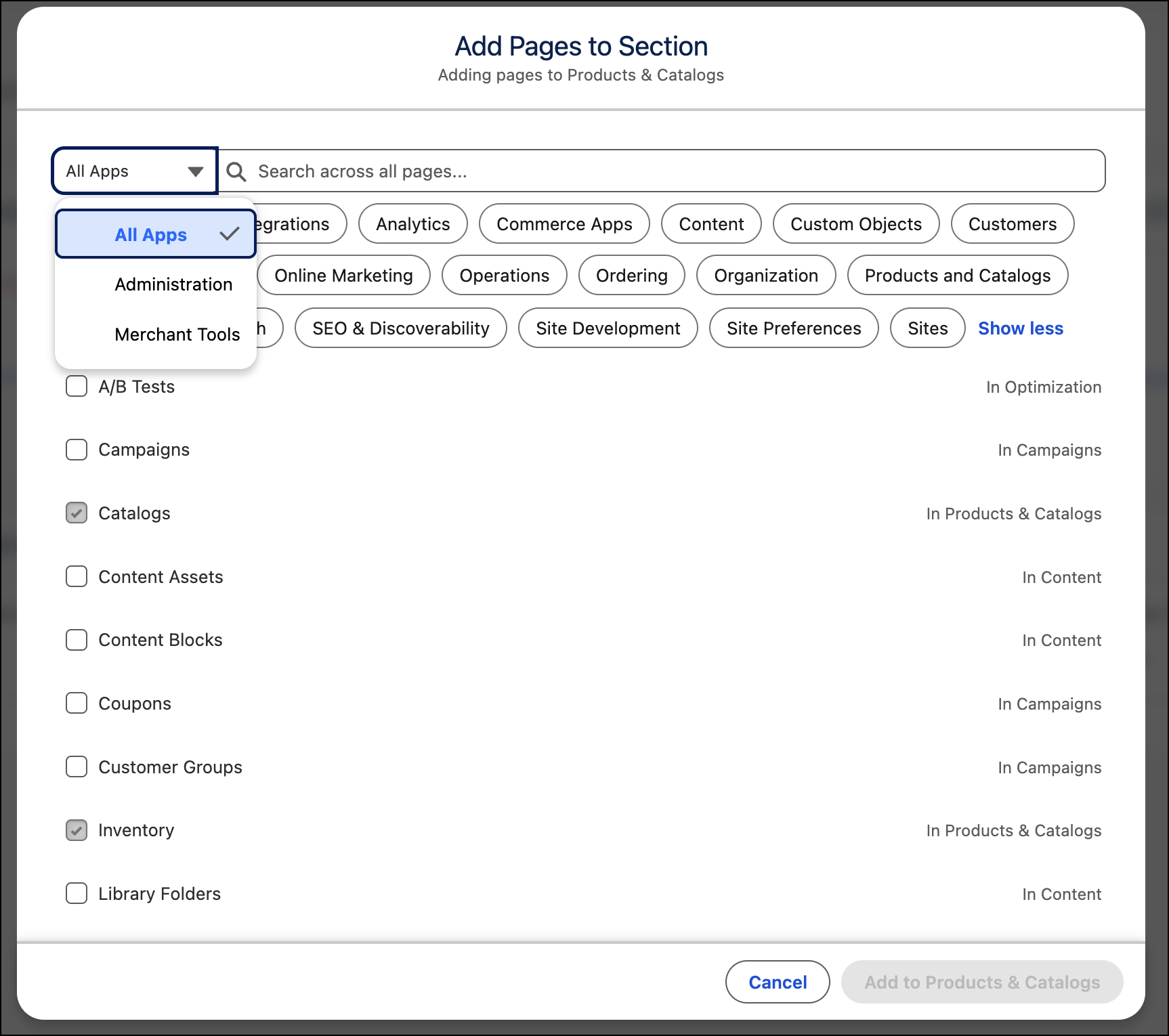 Add Pages to Section