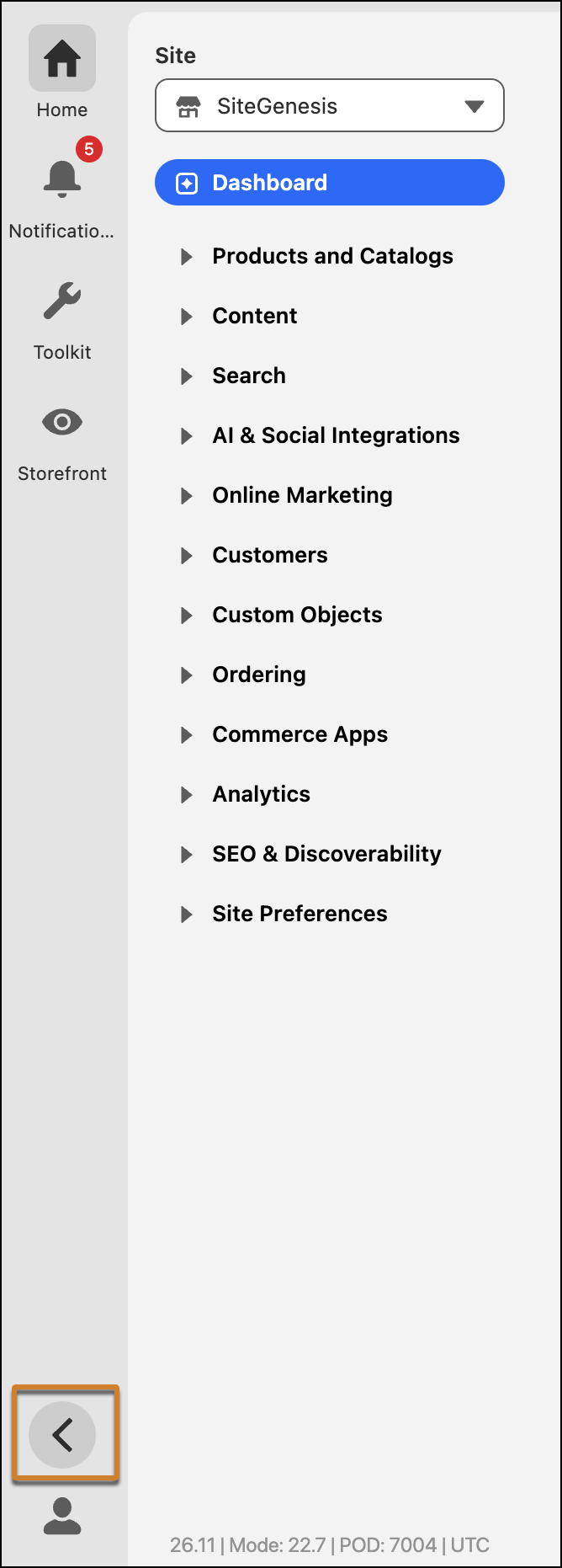 Collapsible Navigation in the Utility Bar