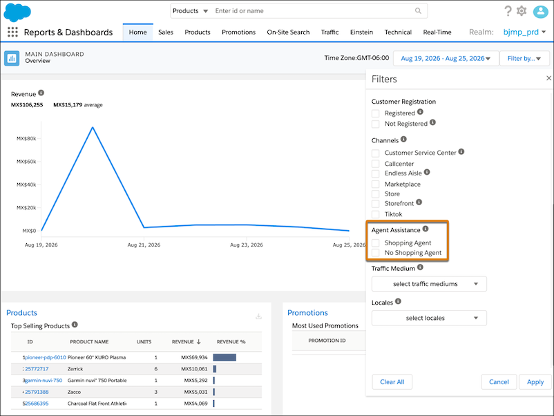 View agent-assisted and non-agent-assisted data in the dashboard.