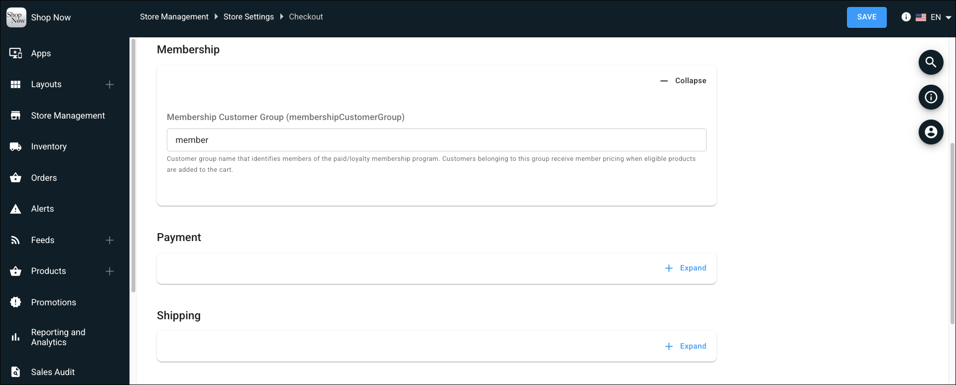 Membership Customer Group field in Point of Sale CMS