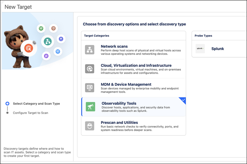 Splunk for Dynamic Discovery while creating a target