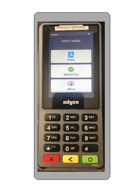 A message in the Ayden terminal to select the ayment wallet.