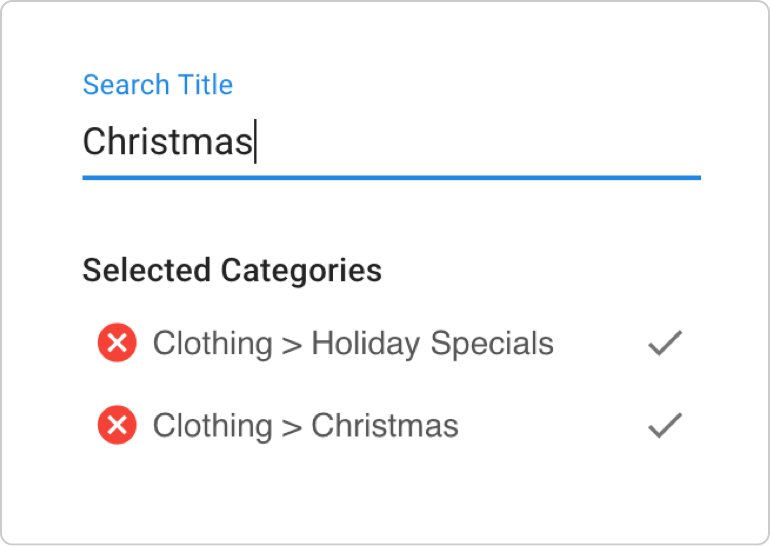 The search title being set as Christmas
