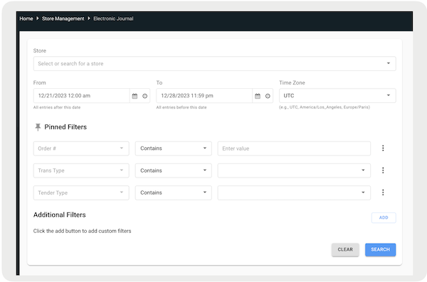 The Electronic Journal settings in Retai Cloud CMS.