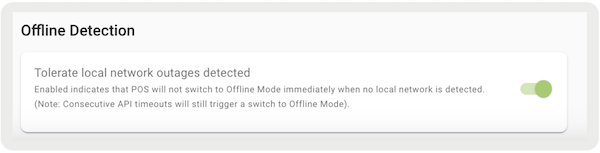 POS Offline Settings Offline Detection in Point of Sale CMS.