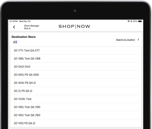 Enhanced RTV and STS transfer list search in the POS app.