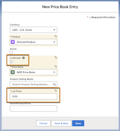 Prerequisites to Calculate the Derived Price
