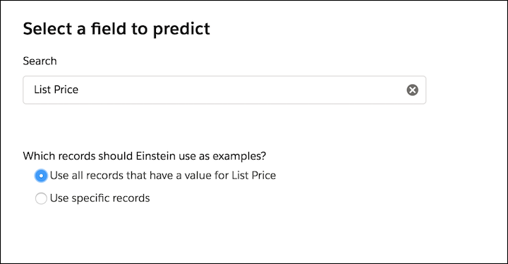 Default example set for numeric prediction
