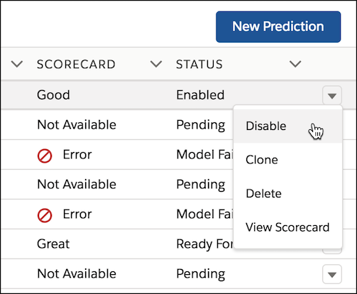 Disable prediction