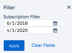 The Subscription Filter page